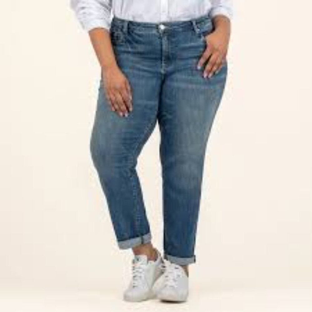Kut from the Kloth Catherine Mid-Rise Boyfriend Jeans in Fervent Wash - Size 16